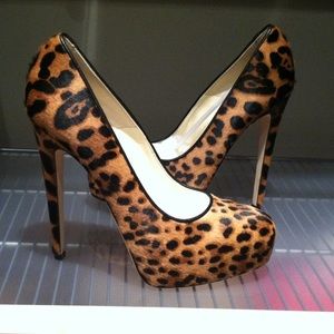 “Gently used” Brian Atwood calf-hair leopard pumps
